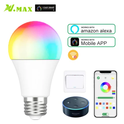 Bombillas inteligentes de luz LED de colores Vmax para bombilla inteligente casera